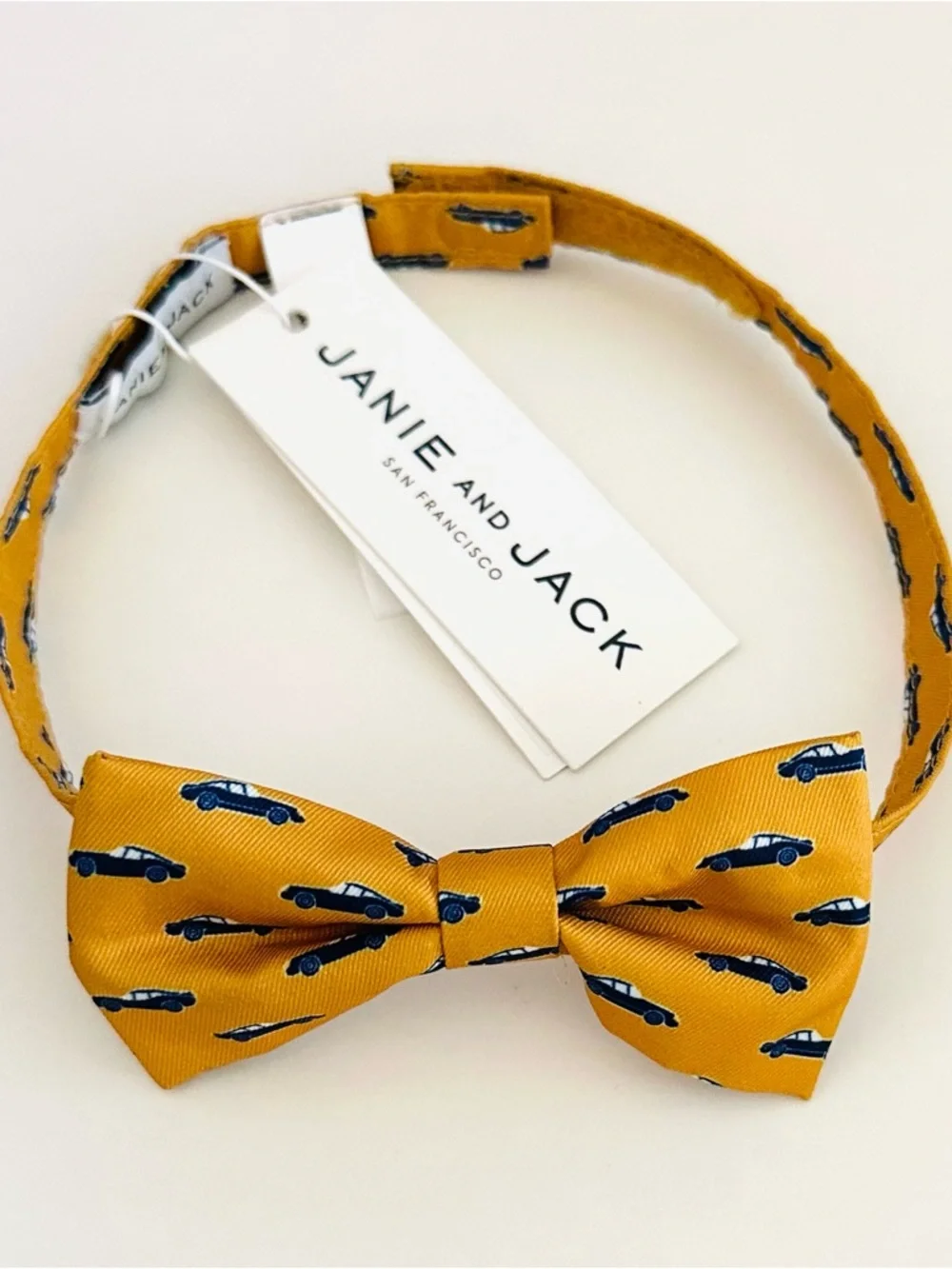 Janie and Jack Pastel Plaid & Mustard Car Bow Tie Set